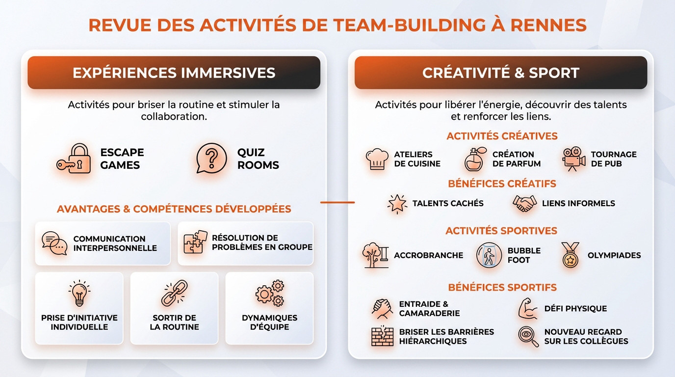 Groupe de collègues participant à une activité de team building ludique à Rennes