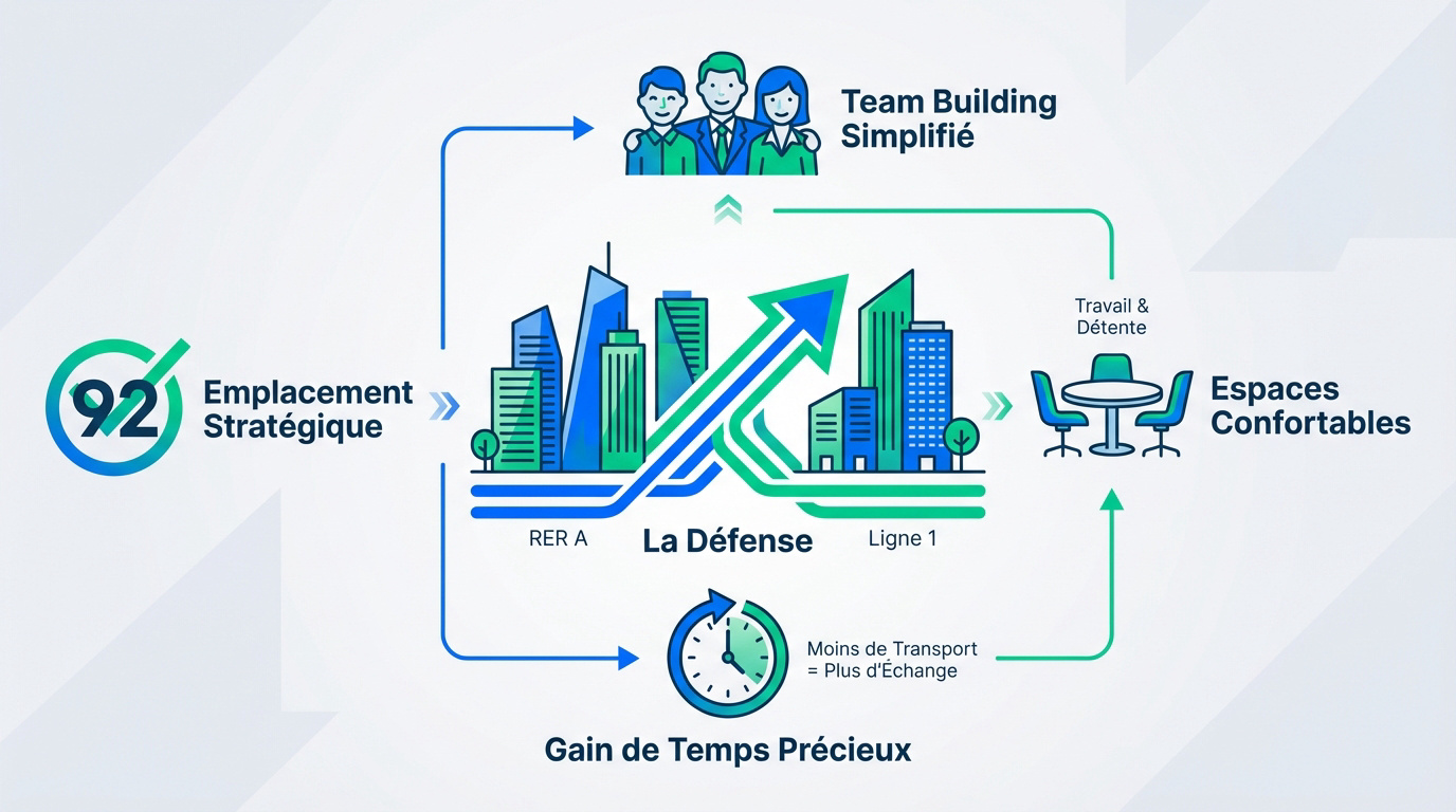 Quartier d'affaires de La Défense pour un team building accessible