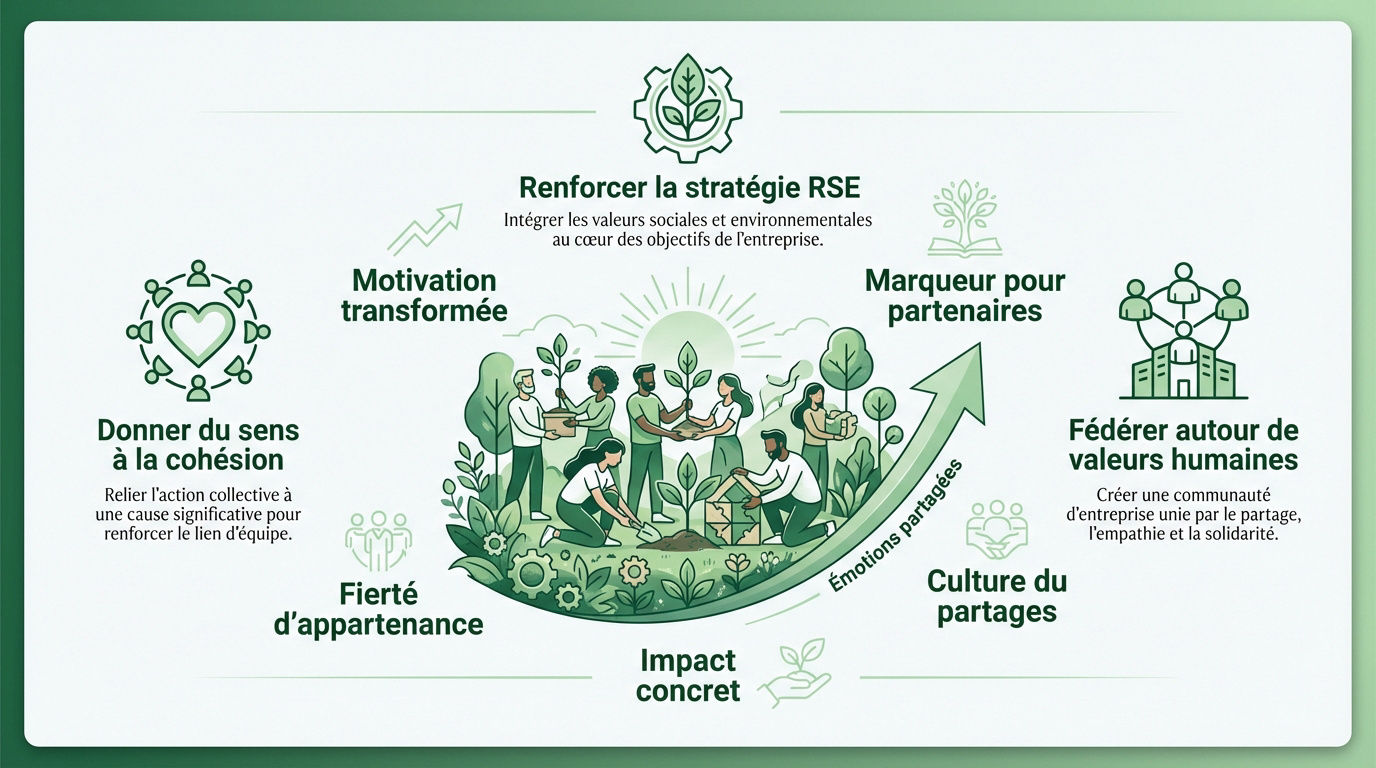 Infographie impact RSE et cohésion d'équipe