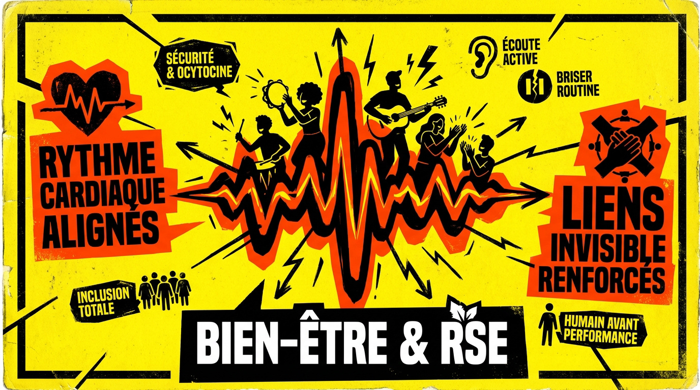 Infographie sur le rythme et la connexion d'équipe