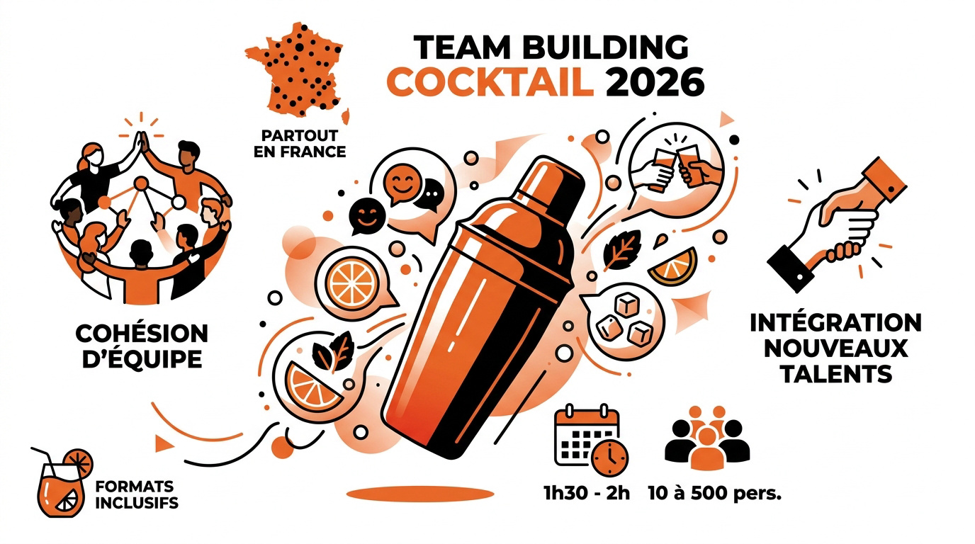 Infographie team building cocktail 2026