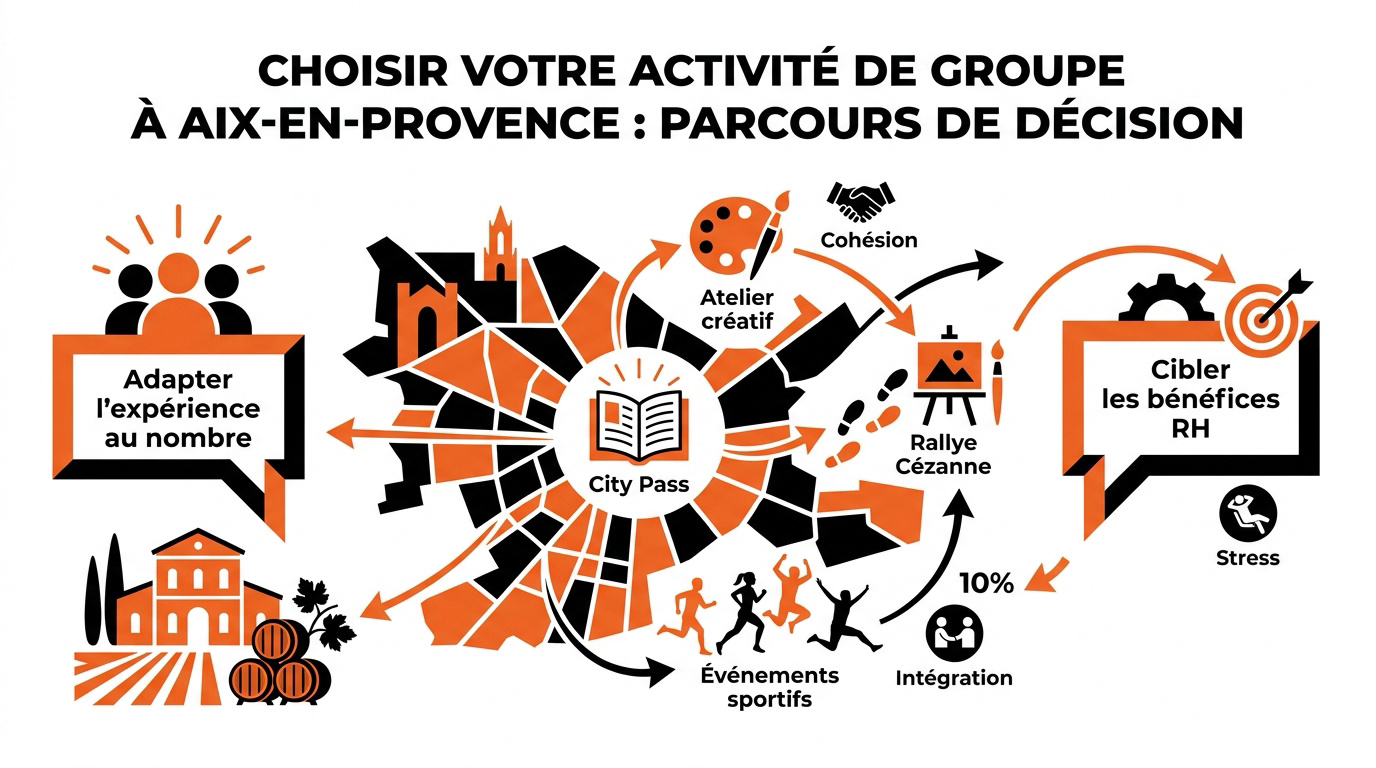 Collaborateurs participant à une activité de groupe en plein air à Aix-en-Provence