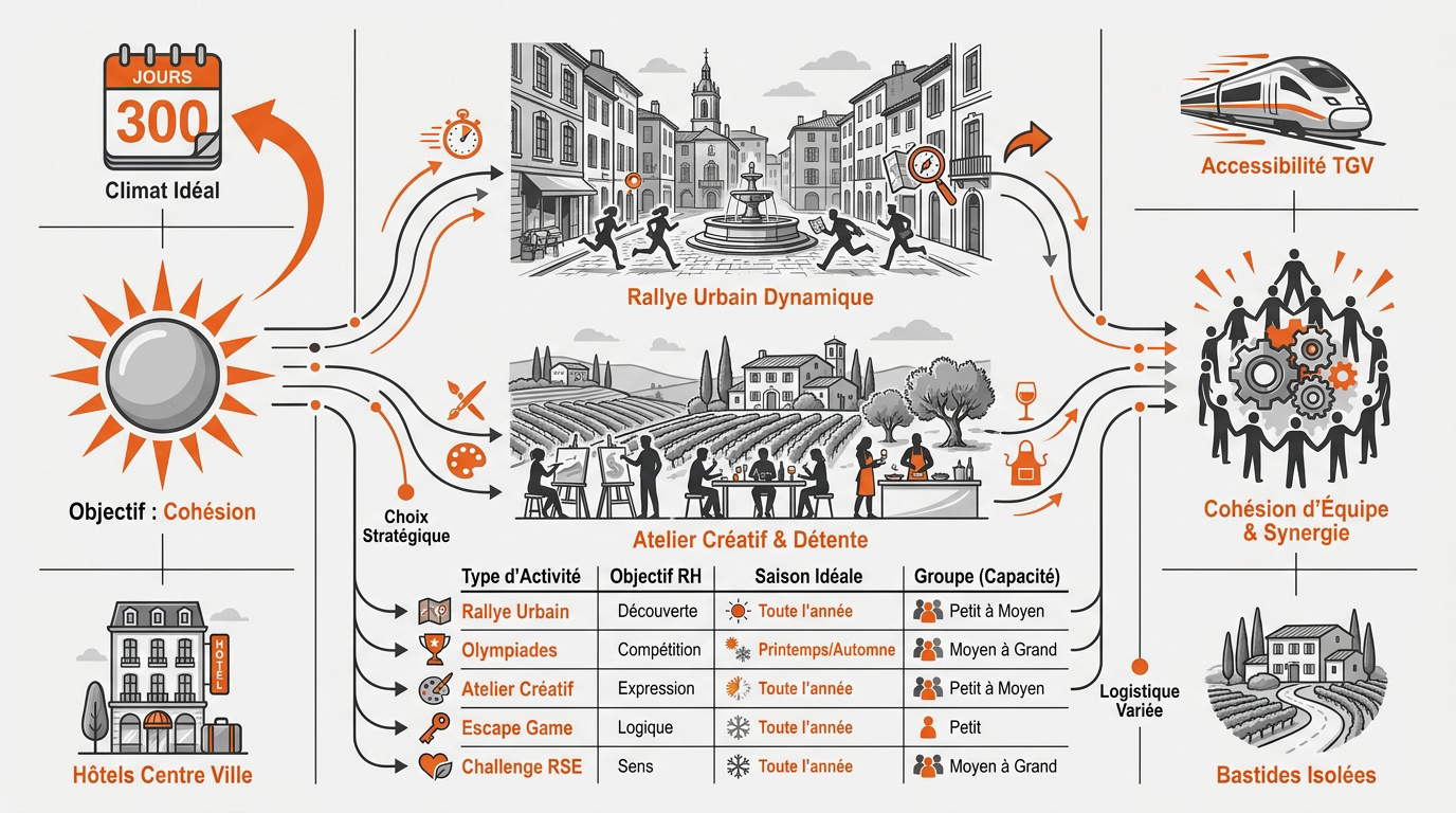 Sélection d'activités de team building à Aix-en-Provence pour entreprises
