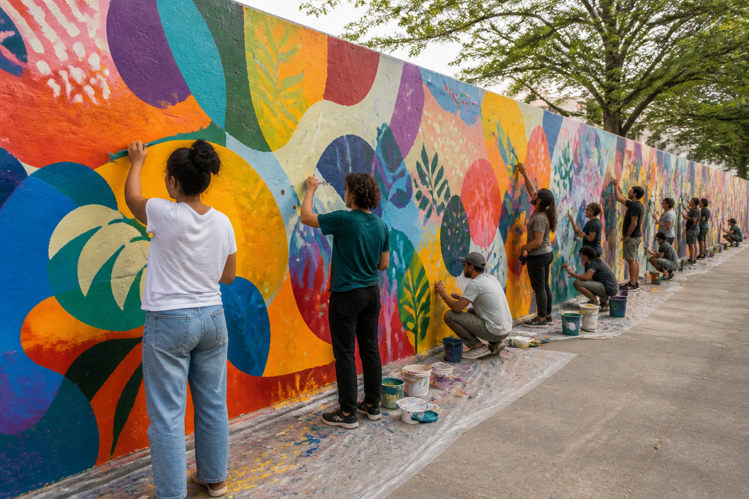 Fresque géante : une œuvre commune pour marquer les esprits