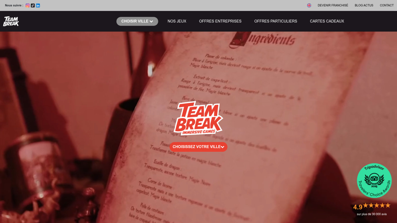Team Break Lille : l'escape game pour la cohésion