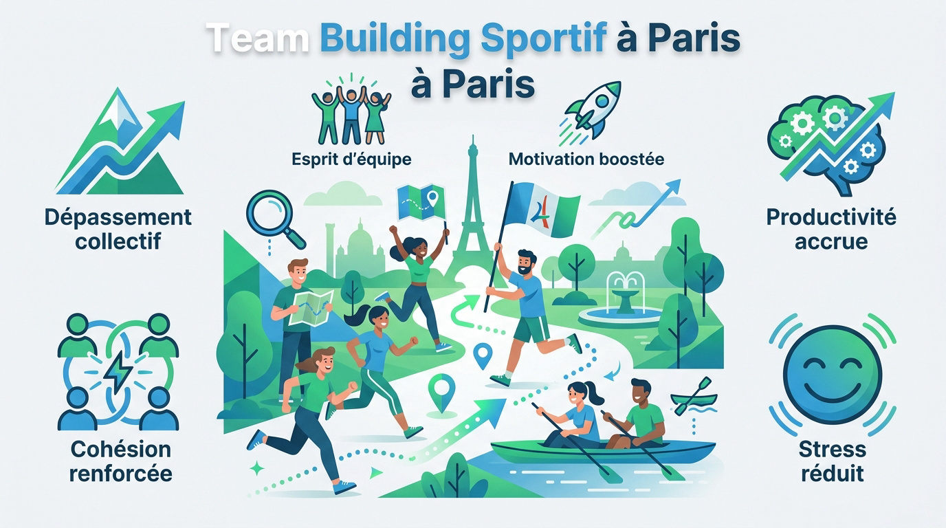 Collaborateurs participant à un team building sportif à Paris pour renforcer la cohésion